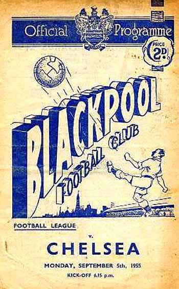 programme cover for Blackpool v Chelsea, Monday, 5th Sep 1955