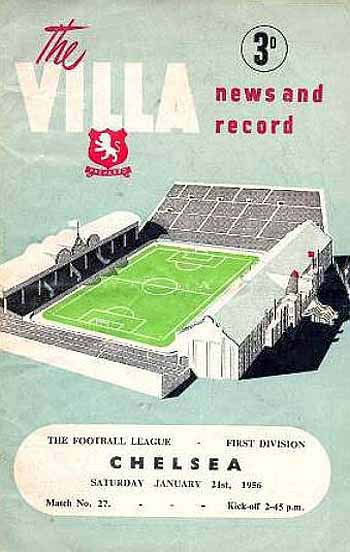 programme cover for Aston Villa v Chelsea, 21st Jan 1956