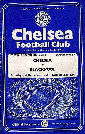 programme cover for Chelsea v Blackpool, 1st Dec 1956
