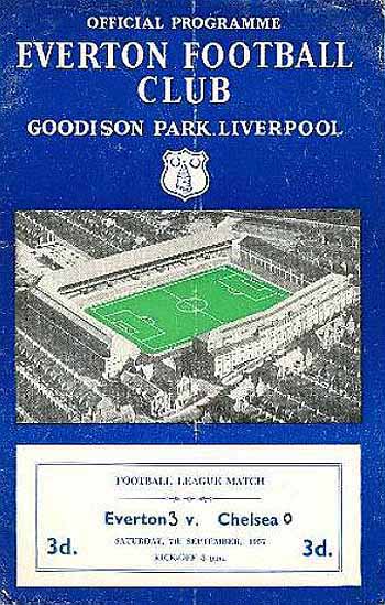 programme cover for Everton v Chelsea, 7th Sep 1957