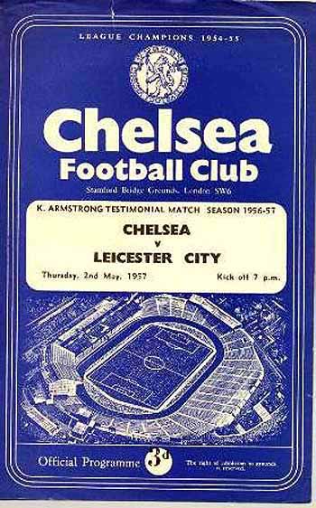 programme cover for Chelsea v Leicester City, 23rd Nov 1957