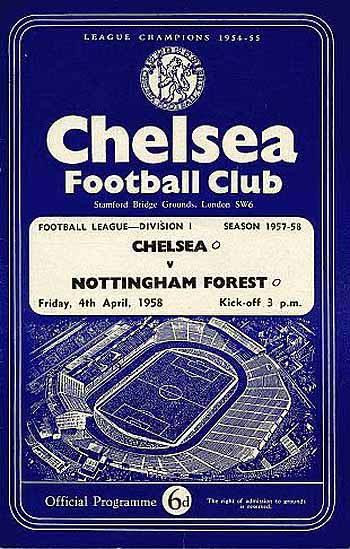 programme cover for Chelsea v Nottingham Forest, 4th Apr 1958