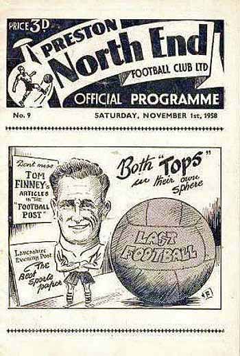 programme cover for Preston North End v Chelsea, 1st Nov 1958