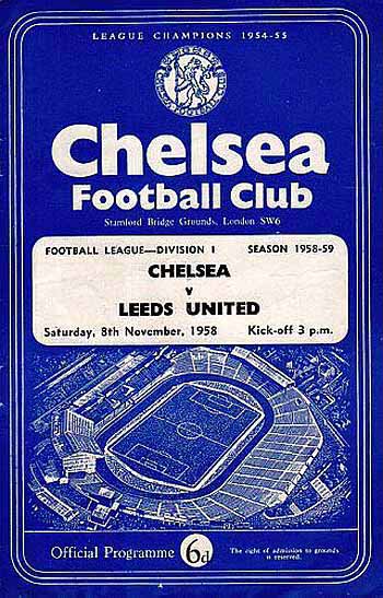 programme cover for Chelsea v Leeds United, 8th Nov 1958