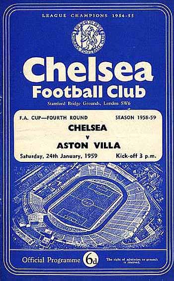 programme cover for Chelsea v Aston Villa, 24th Jan 1959