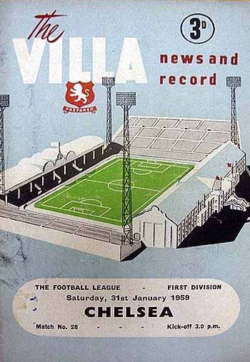programme cover for Aston Villa v Chelsea, 31st Jan 1959