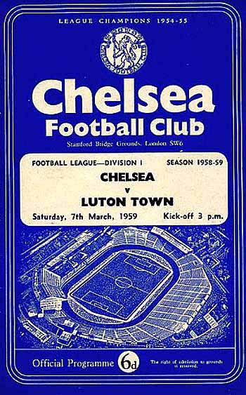 programme cover for Chelsea v Luton Town, Saturday, 7th Mar 1959