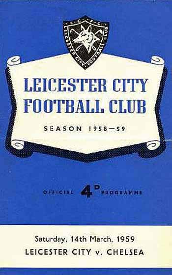 programme cover for Leicester City v Chelsea, 14th Mar 1959
