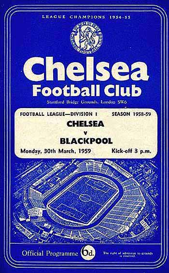 programme cover for Chelsea v Blackpool, 30th Mar 1959