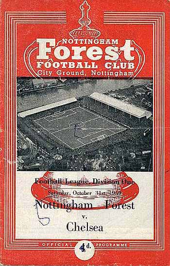 programme cover for Nottingham Forest v Chelsea, 31st Oct 1959