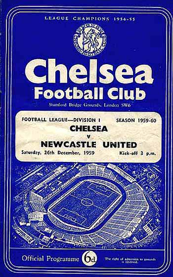 programme cover for Chelsea v Newcastle United, 26th Dec 1959