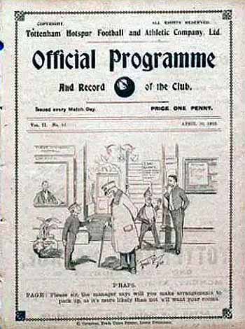 programme cover for Tottenham Hotspur v Chelsea, Saturday, 30th Apr 1910