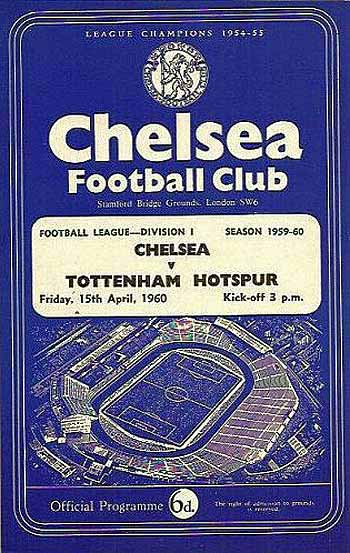 programme cover for Chelsea v Tottenham Hotspur, 15th Apr 1960