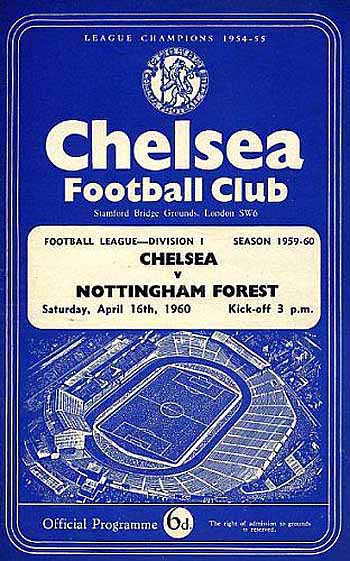 programme cover for Chelsea v Nottingham Forest, 16th Apr 1960