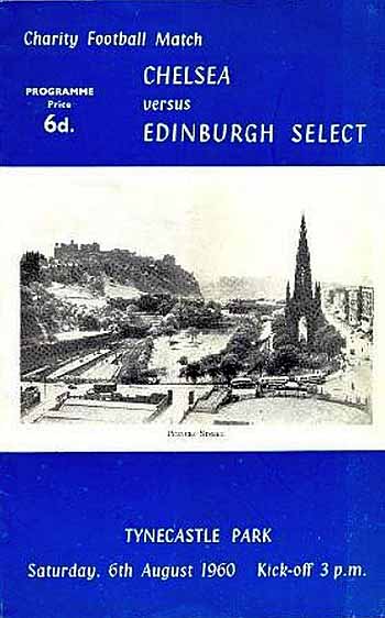 programme cover for Edinburgh Select XI v Chelsea, 6th Aug 1960