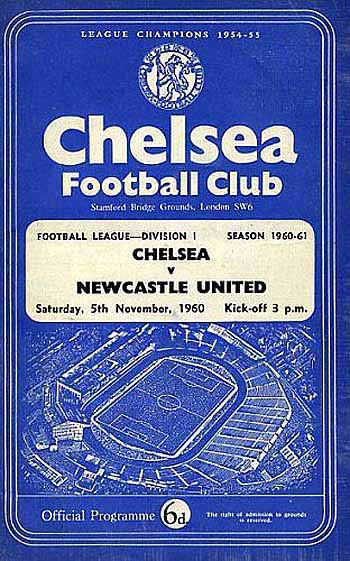 programme cover for Chelsea v Newcastle United, 5th Nov 1960