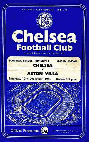 programme cover for Chelsea v Aston Villa, 17th Dec 1960