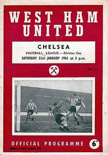 programme cover for West Ham United v Chelsea, 21st Jan 1961