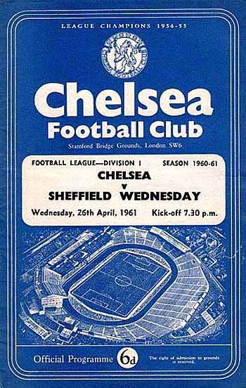 programme cover for Chelsea v Sheffield Wednesday, 26th Apr 1961