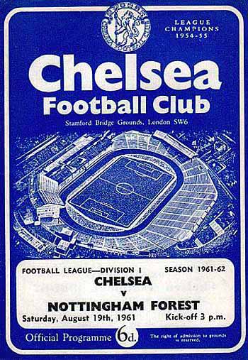 programme cover for Chelsea v Nottingham Forest, 19th Aug 1961