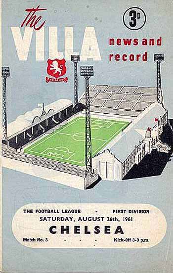 programme cover for Aston Villa v Chelsea, Saturday, 26th Aug 1961