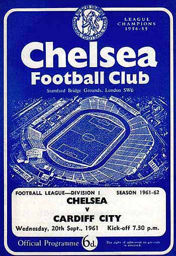 programme cover for Chelsea v Cardiff City, Wednesday, 20th Sep 1961