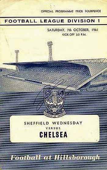 programme cover for Sheffield Wednesday v Chelsea, 7th Oct 1961