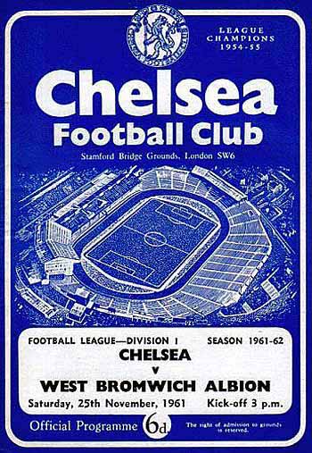 programme cover for Chelsea v West Bromwich Albion, Saturday, 25th Nov 1961