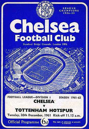 programme cover for Chelsea v Tottenham Hotspur, 26th Dec 1961