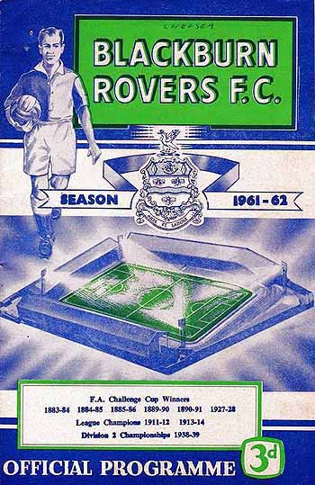 programme cover for Blackburn Rovers v Chelsea, Saturday, 10th Feb 1962