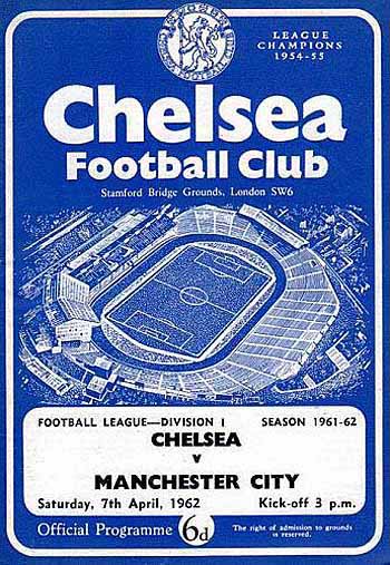 programme cover for Chelsea v Manchester City, Saturday, 7th Apr 1962