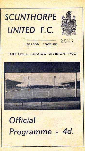programme cover for Scunthorpe United v Chelsea, 28th Aug 1962