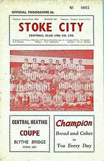 programme cover for Stoke City v Chelsea, 1st Sep 1962