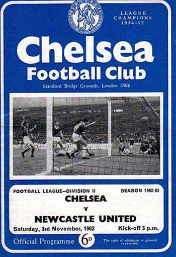 programme cover for Chelsea v Newcastle United, 3rd Nov 1962