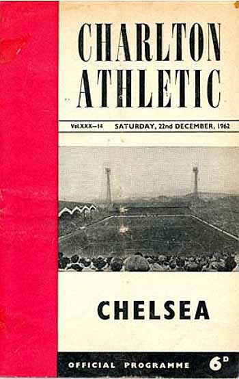 programme cover for Charlton Athletic v Chelsea, Saturday, 22nd Dec 1962