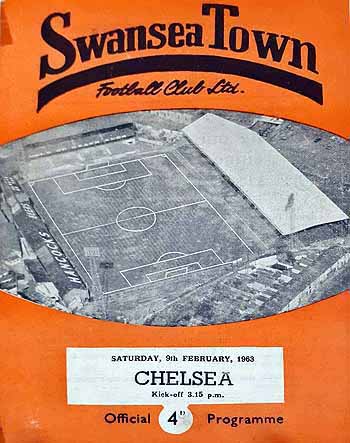 programme cover for Swansea Town v Chelsea, Saturday, 9th Feb 1963