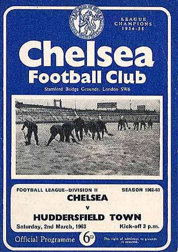 programme cover for Chelsea v Huddersfield Town, 2nd Mar 1963