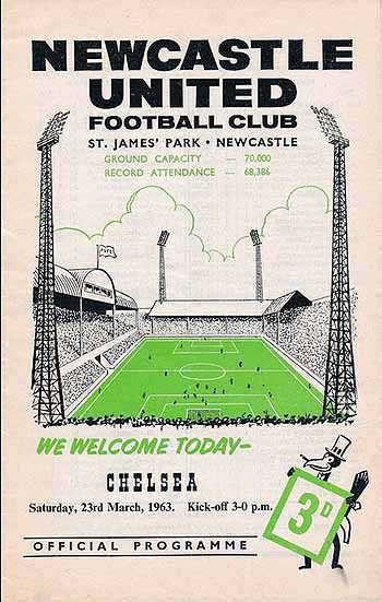 programme cover for Newcastle United v Chelsea, Saturday, 23rd Mar 1963