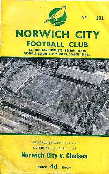 programme cover for Norwich City v Chelsea, 6th Apr 1963