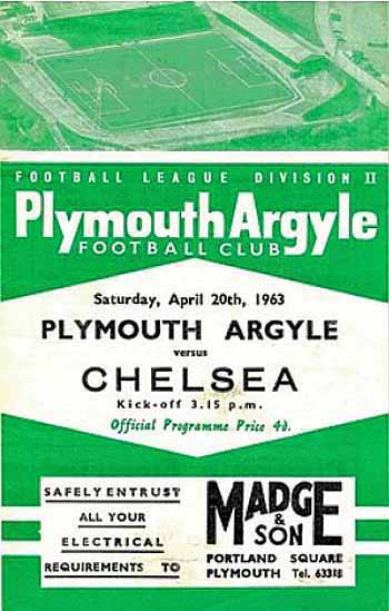 programme cover for Plymouth Argyle v Chelsea, 20th Apr 1963