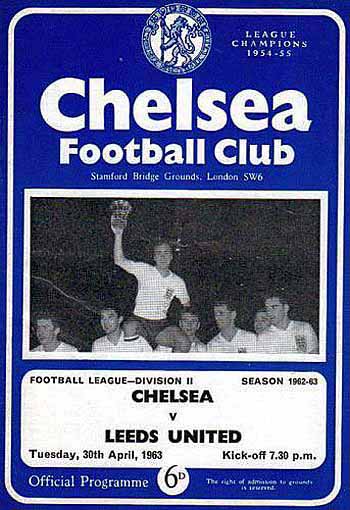 programme cover for Chelsea v Leeds United, Tuesday, 30th Apr 1963