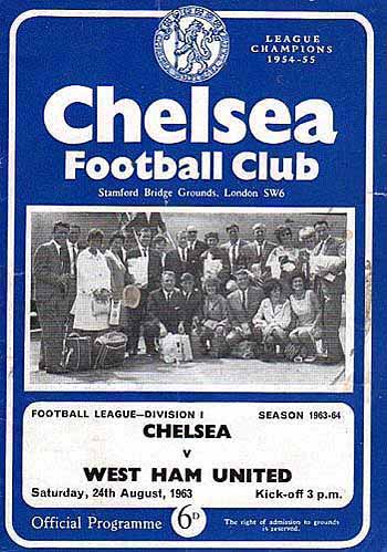 programme cover for Chelsea v West Ham United, Saturday, 24th Aug 1963