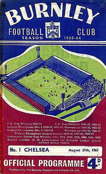 programme cover for Burnley v Chelsea, 27th Aug 1963