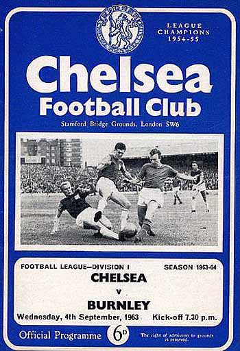 programme cover for Chelsea v Burnley, Wednesday, 4th Sep 1963