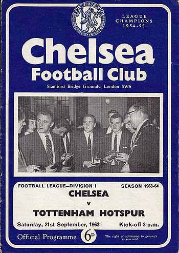 programme cover for Chelsea v Tottenham Hotspur, 21st Sep 1963