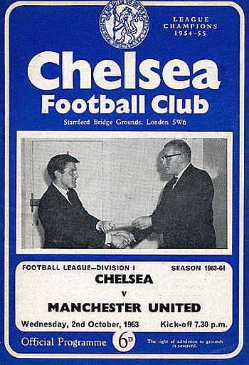 programme cover for Chelsea v Manchester United, Wednesday, 2nd Oct 1963