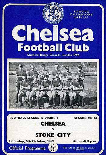 programme cover for Chelsea v Stoke City, Saturday, 5th Oct 1963