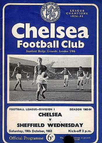 programme cover for Chelsea v Sheffield Wednesday, 19th Oct 1963