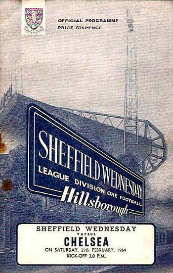 programme cover for Sheffield Wednesday v Chelsea, 29th Feb 1964