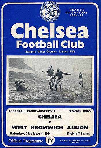 programme cover for Chelsea v West Bromwich Albion, 21st Mar 1964
